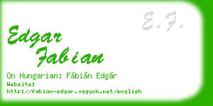 edgar fabian business card